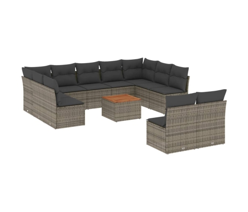 12-Daļīgs Dārza Atpūtas Mēbeļu Komplekts, Matrači, Pelēks Pe Vidaxl