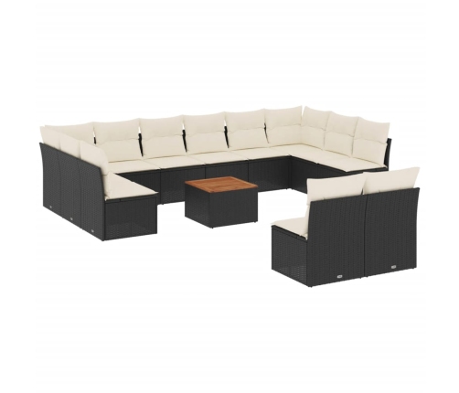 vidaXL 13-daļīgs dārza dīvāna komplekts ar matračiem, PE rotangpalma