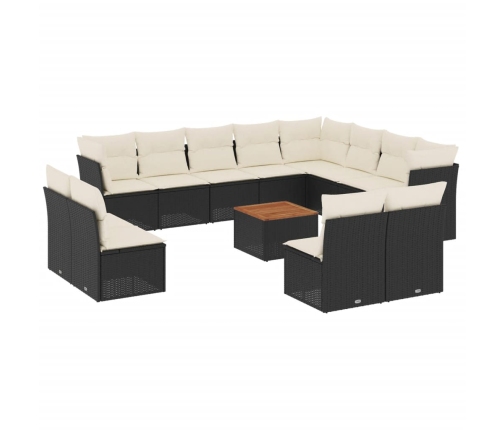 vidaXL 13-daļīgs dārza dīvāna komplekts ar matračiem, PE rotangpalma