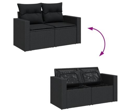 12-Daļīgs Dārza Dīvānu Komplekts, Matrači, Melna Pe Rotangpalma Vidaxl