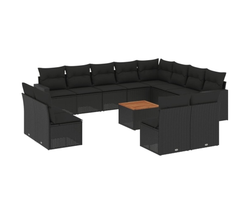 vidaXL 13-daļīgs dārza dīvāna komplekts ar matračiem, PE rotangpalma