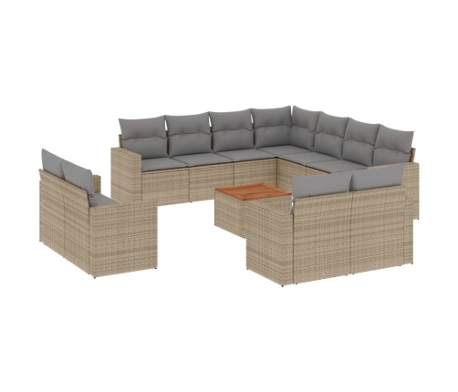 12-Daļīgs Dārza Dīvāna Komplekts, Matrači, Bēša Pe Rotangpalma Vidaxl