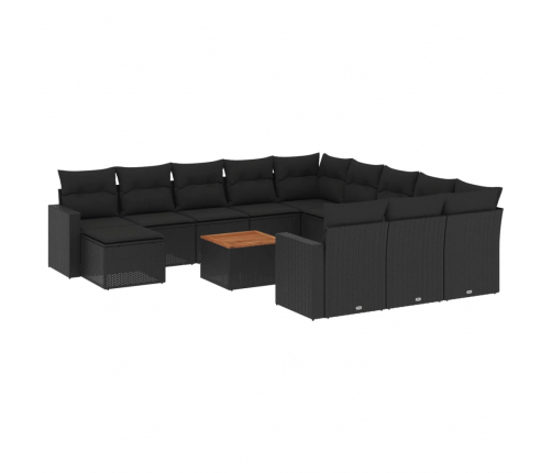 vidaXL 13-daļīgs dārza dīvāna komplekts ar matračiem, PE rotangpalma