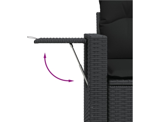 12-Daļīgs Dārza Dīvānu Komplekts, Matrači, Melna Pe Rotangpalma Vidaxl