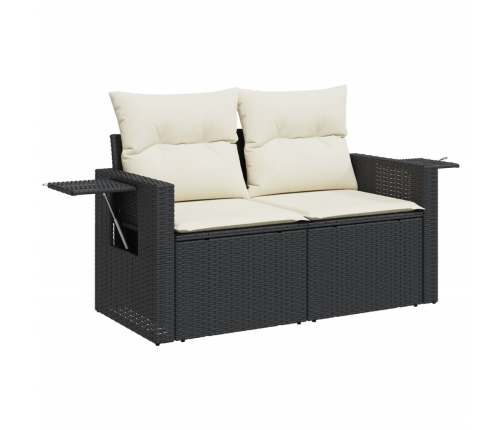 vidaXL 12-daļīgs dārza dīvānu komplekts, matrači, melna PE rotangpalma