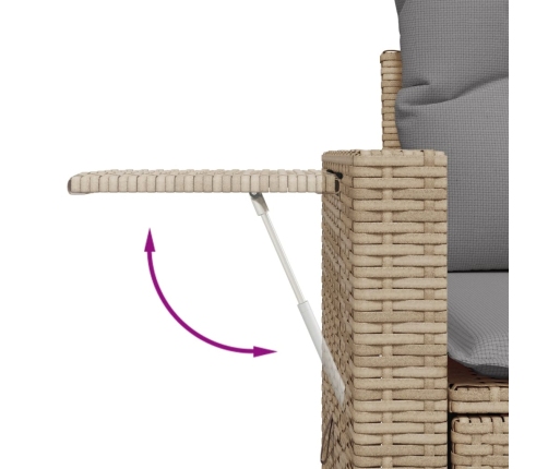 vidaXL 12-daļīgs dārza dīvāna komplekts, matrači, bēša PE rotangpalma