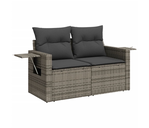 vidaXL 12-daļīgs dārza atpūtas mēbeļu komplekts, matrači, pelēks PE