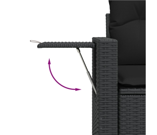 11-Daļīgs Dārza Dīvāna Komplekts, Matrači, Melna Pe Rotangpalma Vidaxl