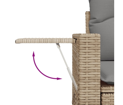 vidaXL 12-daļīgs dārza dīvāna komplekts, matrači, bēša PE rotangpalma