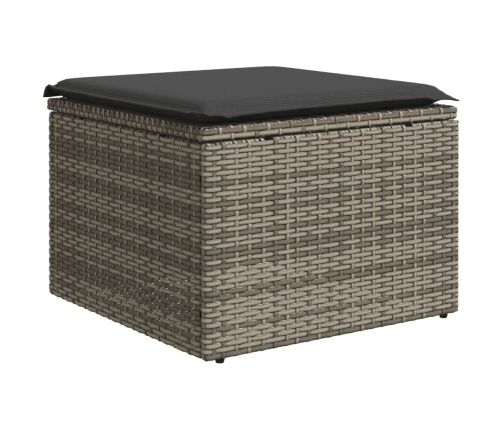 11-Daļīgs Dārza Dīvāna Komplekts Ar Matračiem, Pelēks Pe Pinums Vidaxl