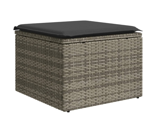 11-Daļīgs Dārza Dīvāna Komplekts Ar Matračiem, Pelēks Pe Pinums Vidaxl