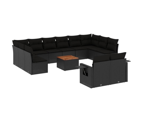 vidaXL 13-daļīgs dārza dīvāna komplekts ar matračiem, PE rotangpalma