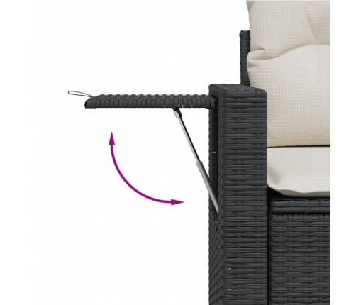 vidaXL 12-daļīgs dārza dīvānu komplekts, matrači, melna PE rotangpalma