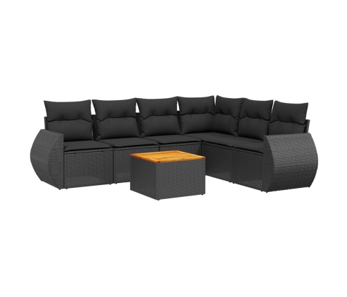 7-Daļīgs Dārza Dīvāna Komplekts Ar Matračiem, Melna Pe Vidaxl