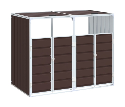 Atkritumu Tvertņu Novietne, Brūna, 144X81X113 Cm, Tērauds Vidaxl