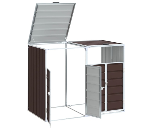 Atkritumu Tvertņu Novietne, Brūna, 144X81X113 Cm, Tērauds Vidaxl