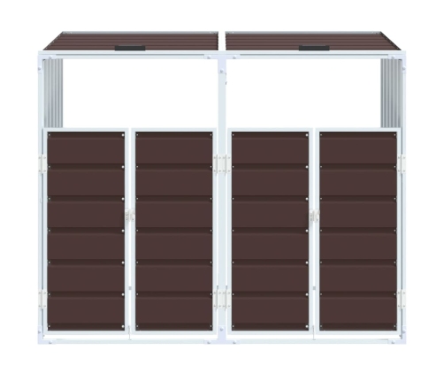 Atkritumu Tvertņu Novietne, Brūna, 144X81X113 Cm, Tērauds Vidaxl