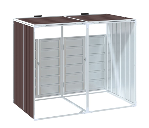 Atkritumu Tvertņu Novietne, Brūna, 144X81X113 Cm, Tērauds Vidaxl