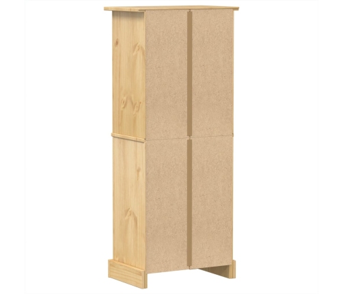 vidaXL vīna plaukts Corona, 56x35x120 cm, priedes masīvkoks