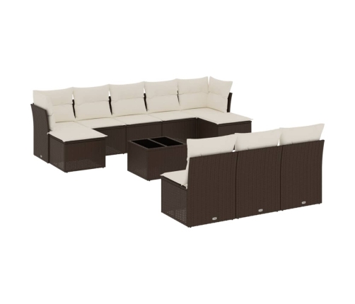 11-Daļīgs Dārza Dīvāna Komplekts, Matrači, Brūna Pe Rotangpalma Vidaxl