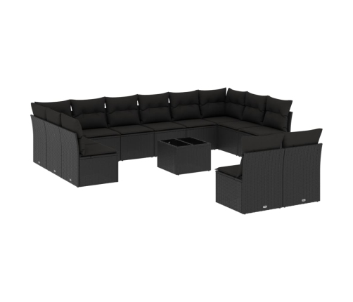 vidaXL 13-daļīgs dārza dīvāna komplekts ar matračiem, PE rotangpalma