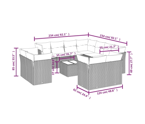 vidaXL 12-daļīgs dārza dīvānu komplekts, matrači, melna PE rotangpalma