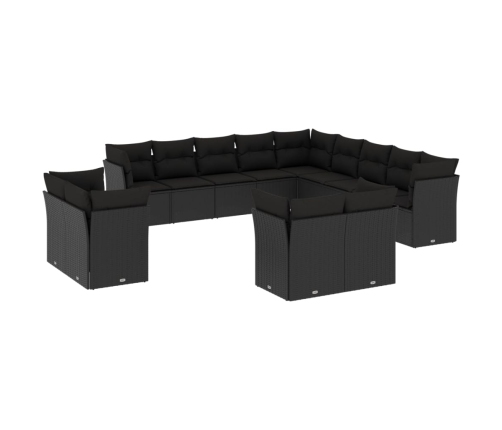 vidaXL 13-daļīgs dārza dīvāna komplekts ar matračiem, PE rotangpalma