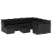 vidaXL 11-daļīgs dārza dīvāna komplekts, matrači, melna PE rotangpalma