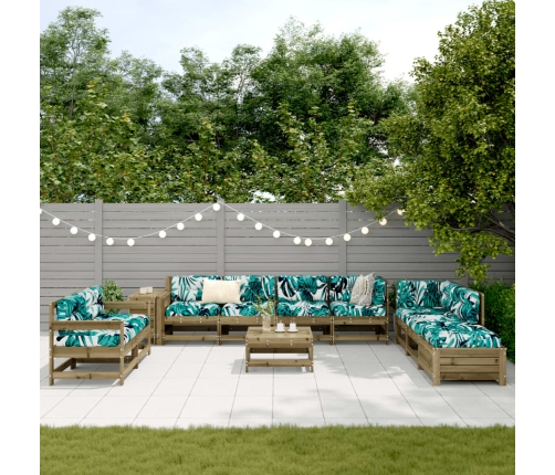 11-Daļīgs Dārza Dīvānu Komplekts, Impregnēts Priedes Koks Vidaxl