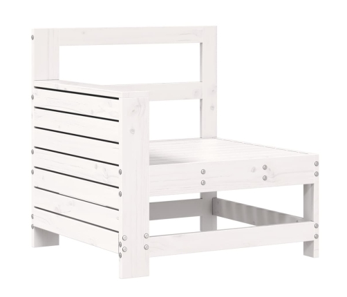 vidaXL 10-daļīgs dārza dīvānu komplekts, balts priedes masīvkoks