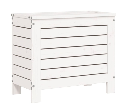 vidaXL 10-daļīgs dārza dīvānu komplekts, balts priedes masīvkoks