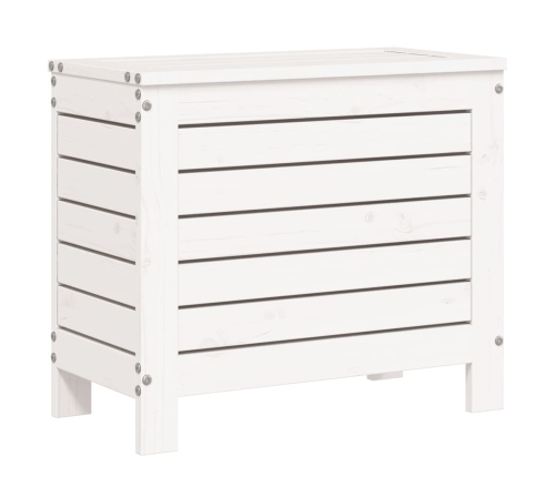 vidaXL 10-daļīgs dārza dīvānu komplekts, balts priedes masīvkoks