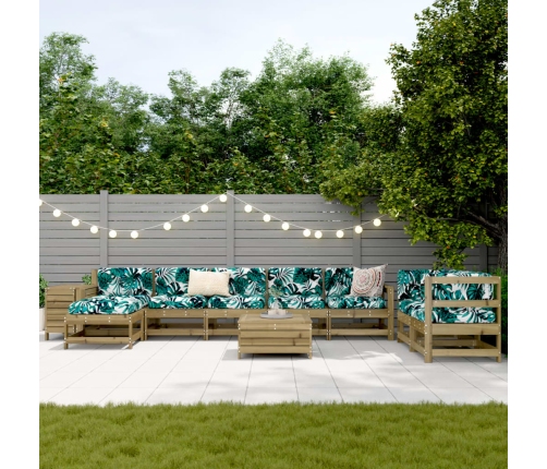 10-Daļīgs Dārza Dīvānu Komplekts, Impregnēts Priedes Koks Vidaxl