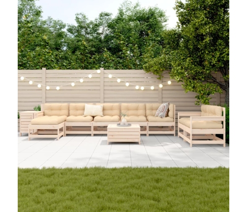 10-Daļīgs Dārza Dīvānu Komplekts, Priedes Masīvkoks Vidaxl