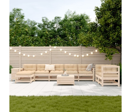 10-Daļīgs Dārza Dīvānu Komplekts, Priedes Masīvkoks Vidaxl
