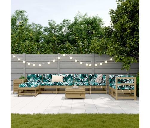 10-Daļīgs Dārza Dīvānu Komplekts, Impregnēts Priedes Koks Vidaxl