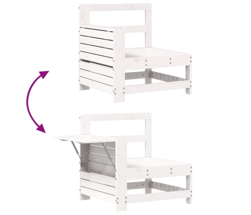 10-Daļīgs Dārza Dīvānu Komplekts, Balts Priedes Masīvkoks Vidaxl