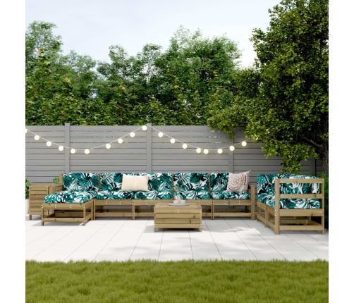10-Daļīgs Dārza Dīvānu Komplekts, Impregnēts Priedes Koks Vidaxl