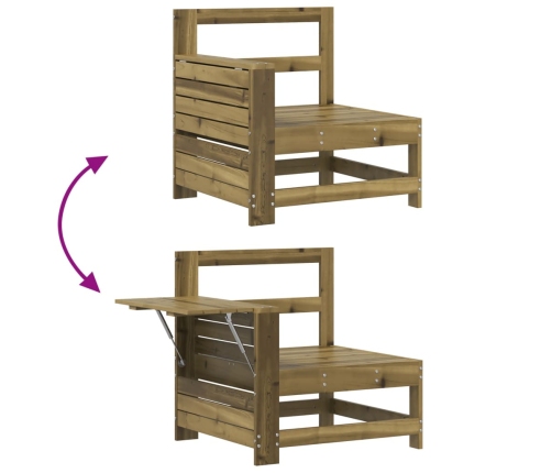10-Daļīgs Dārza Dīvānu Komplekts, Impregnēts Priedes Koks Vidaxl