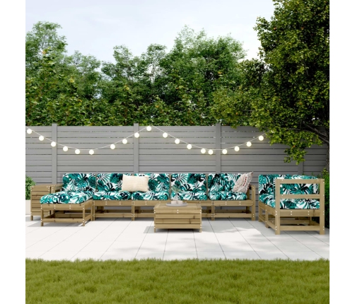 10-Daļīgs Dārza Dīvānu Komplekts, Impregnēts Priedes Koks Vidaxl