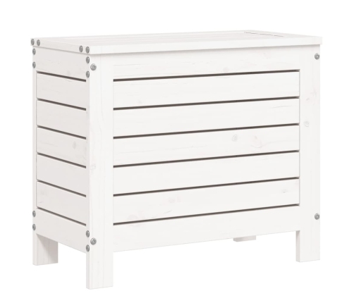 vidaXL 10-daļīgs dārza dīvānu komplekts, balts priedes masīvkoks