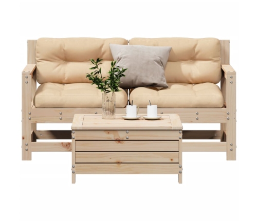 vidaXL 3-daļīgs dārza atpūtas mēbeļu komplekts ar matračiem, priede