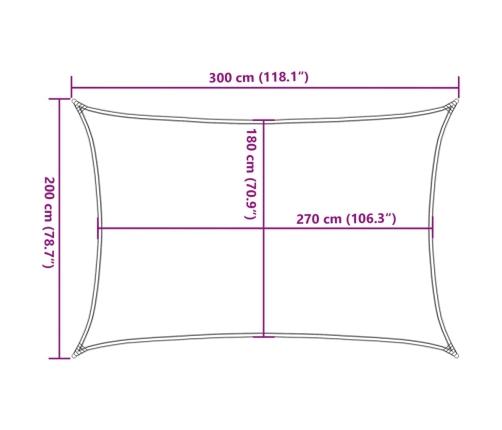 vidaXL saulessargs, 160 g/m², taisnstūra, gaiši pelēks, 2x3 m, HDPE