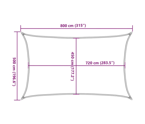 vidaXL saulessargs, 160 g/m², taisnstūra, gaiši pelēks, 5x8 m, HDPE