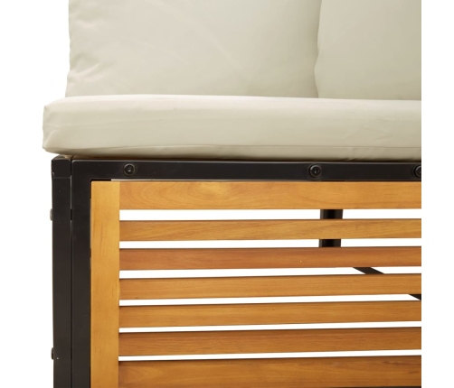 vidaXL 10-daļīgs dārza atpūtas mēbeļu komplekts ar matračiem, akācija