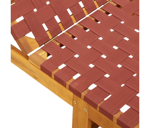 Sauļošanās Zviļņi, 2 Gb., Sarkani, Akācijas Masīvkoks Un Audums Vidaxl