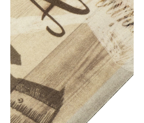 vidaXL virtuves paklājs, mazgājams, ar uzrakstu, 60x300 cm, samts