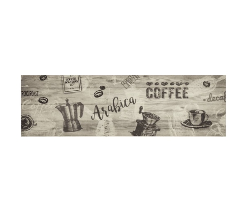 vidaXL virtuves paklājs, mazgājams, ar uzrakstu, 45x150 cm, samts