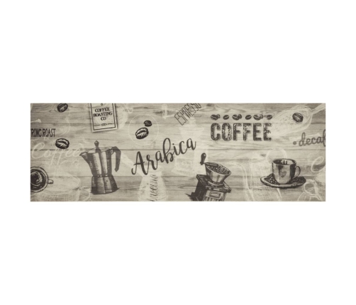 vidaXL virtuves paklājs, mazgājams, ar uzrakstu, 60x180 cm, samts