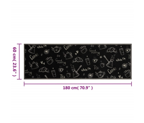 Virtuves Paklājs, Mazgājams, Ar Uzrakstu, 60X180 Cm, Samts Vidaxl